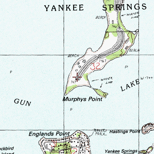 Topographic Map of Murphys Point, MI