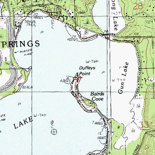 Topographic Map of Duffeys Point, MI