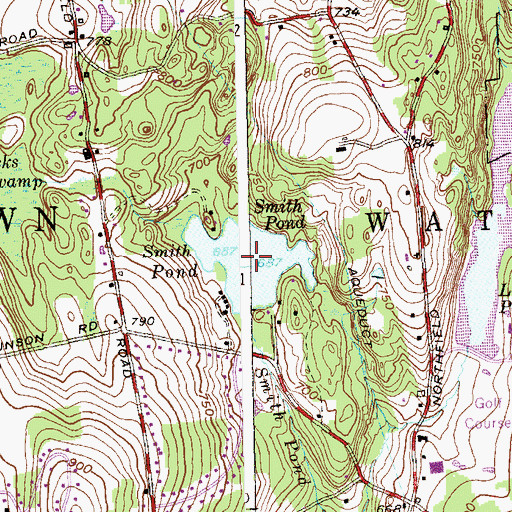 Topographic Map of Smith Pond, CT