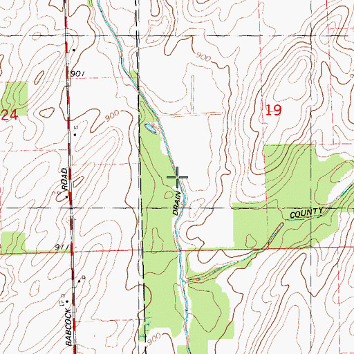 Topographic Map of Buell Drain, MI