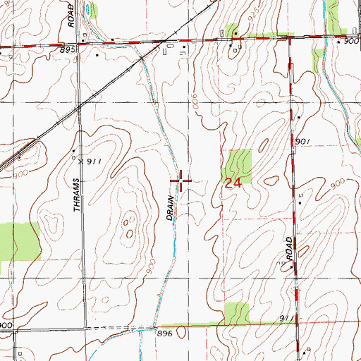 Topographic Map of Blackwell Drain, MI