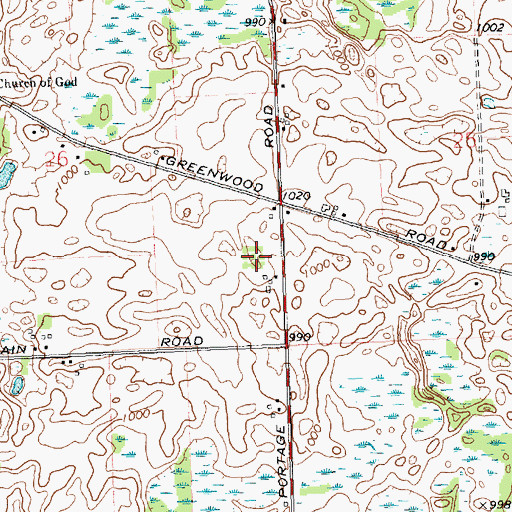Topographic Map of Kingdom Hall, MI