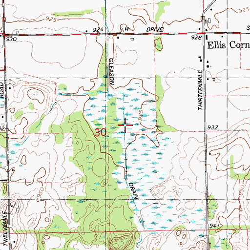 Topographic Map of Gleason Drain, MI