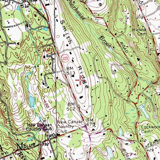 Topographic Map of Smith Ridge, CT