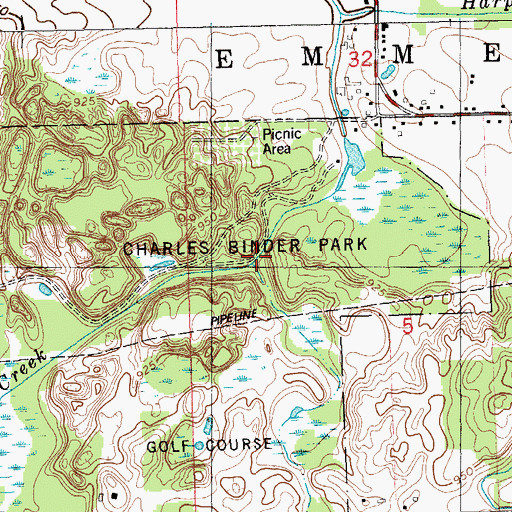Topographic Map of Charles Binder Park, MI