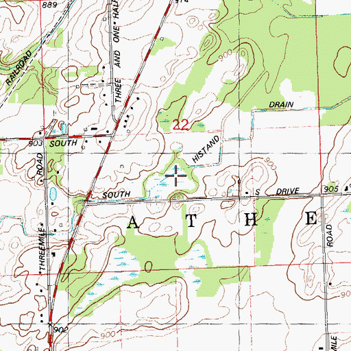 Topographic Map of South Histand Drain, MI
