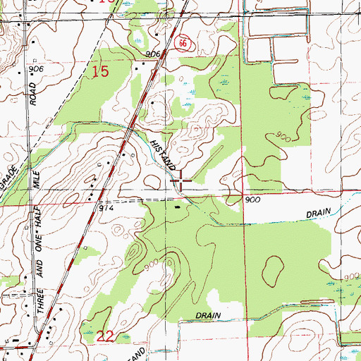 Topographic Map of Histand Drain, MI