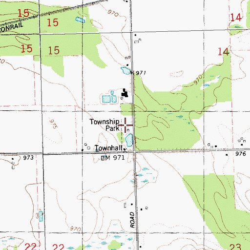Topographic Map of Clarendon Township Park, MI