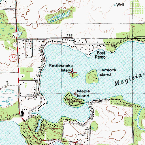 Topographic Map of Rattlesnake Island, MI