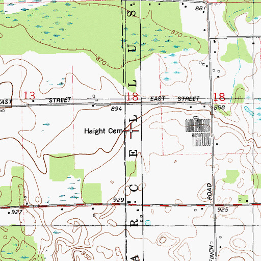 Topographic Map of Haight Cemetery, MI