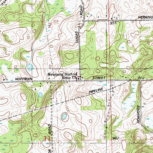 Topographic Map of Newberg Norton Bible Church, MI