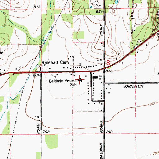 Topographic Map of Baldwin Prairie School, MI