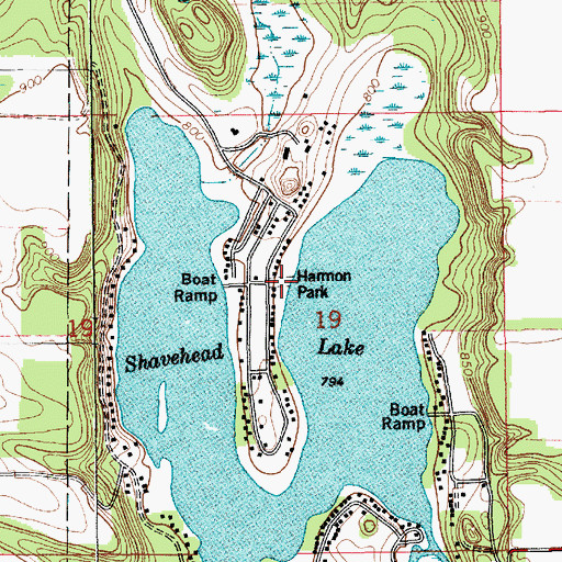 Topographic Map of Harmon Park, MI