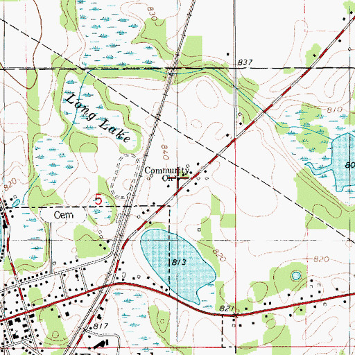 Topographic Map of Community Church, MI