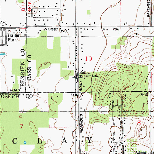 Topographic Map of Bethel Tabernacle, MI