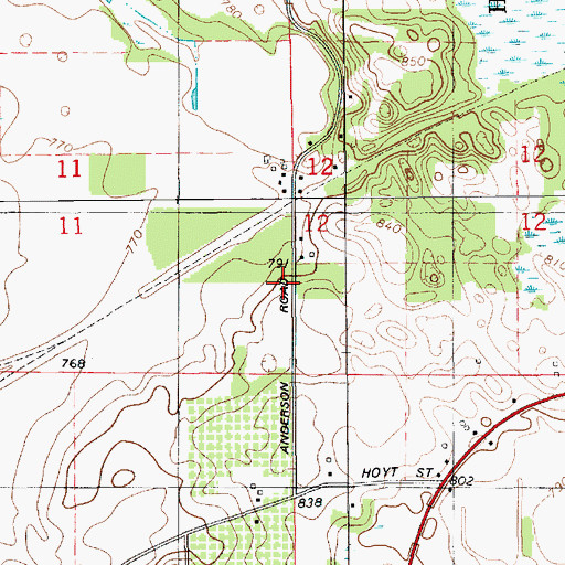 Topographic Map of Coulter Chapel, MI