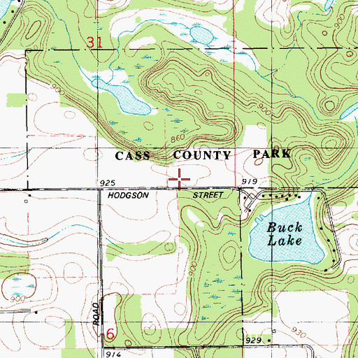 Topographic Map of Cass County Park, MI