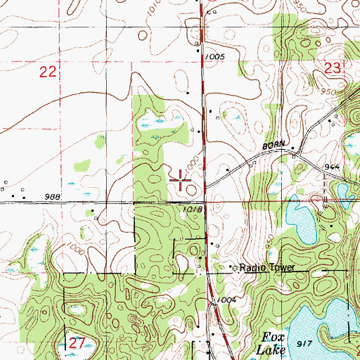 Topographic Map of Poe Cemetery, MI