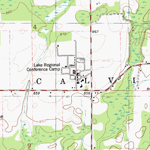 Topographic Map of Lake Regional Conference Camp, MI