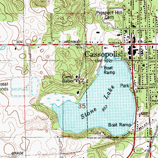 Topographic Map of Camp Baber, MI