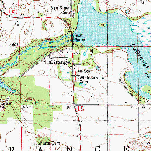 Topographic Map of Cass School, MI