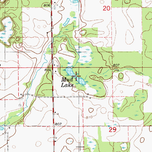 Topographic Map of Mud Lake, MI