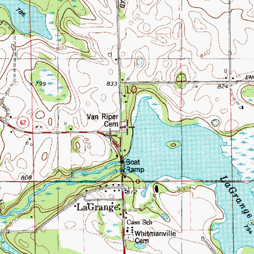 Topographic Map of Van Riper Cemetery, MI