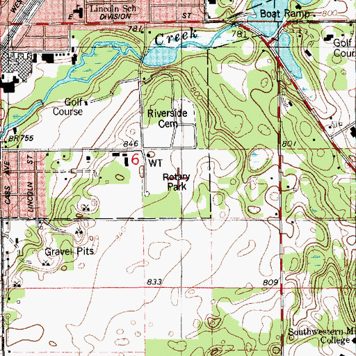 Topographic Map of Rotary Park, MI