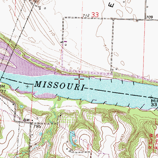 Topographic Map of Sibley Bend, MO