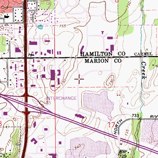 Topographic Map of Precedent Office Park, IN