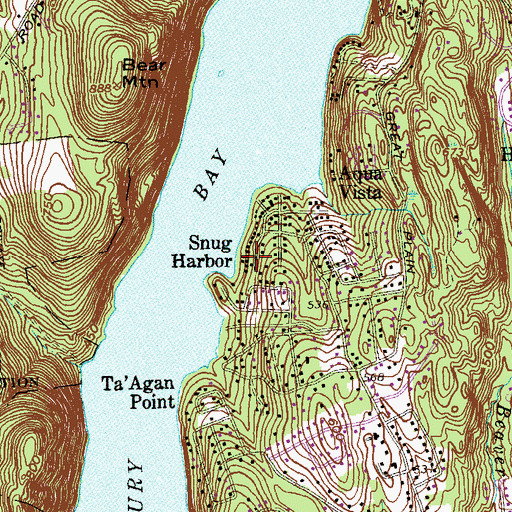 Topographic Map of Snug Harbor, CT