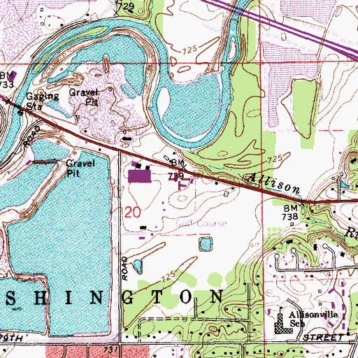 Topographic Map of Clearwater Village Shopping Center, IN