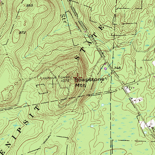 Topographic Map of Soapstone Mountain, CT