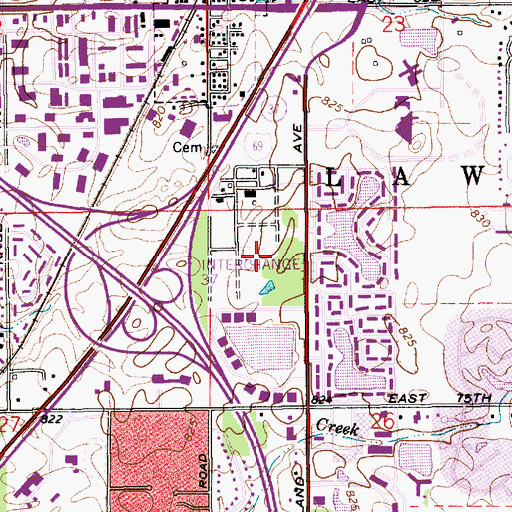 Topographic Map of Hillsdale Techne Center, IN