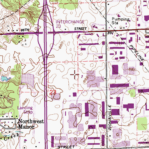 Topographic Map of Northwest Business Park, IN