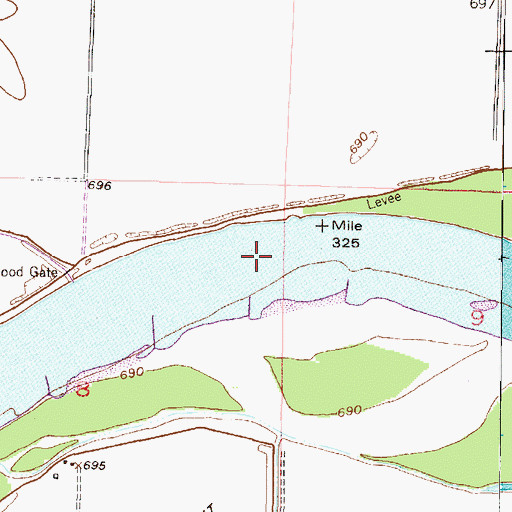 Topographic Map of Camden Bend, MO