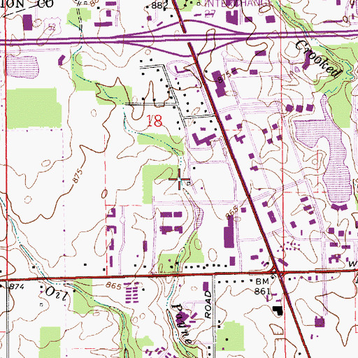 Topographic Map of Fortune Business Park, IN