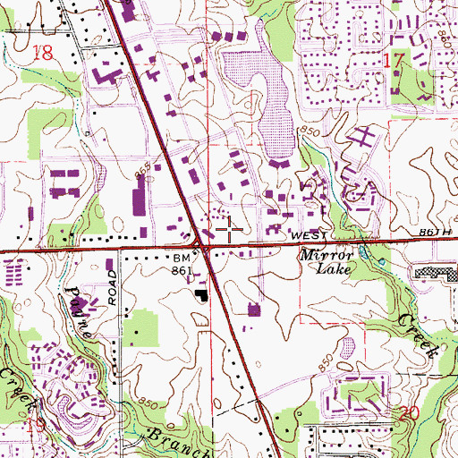 Topographic Map of Pyramid Place Shopping Center, IN