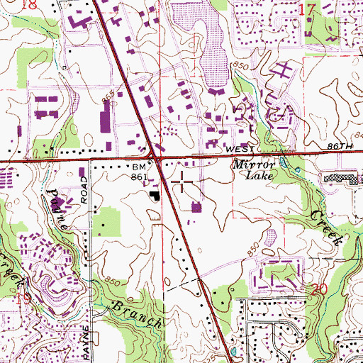 Topographic Map of College Park Plaza Shopping Center, IN
