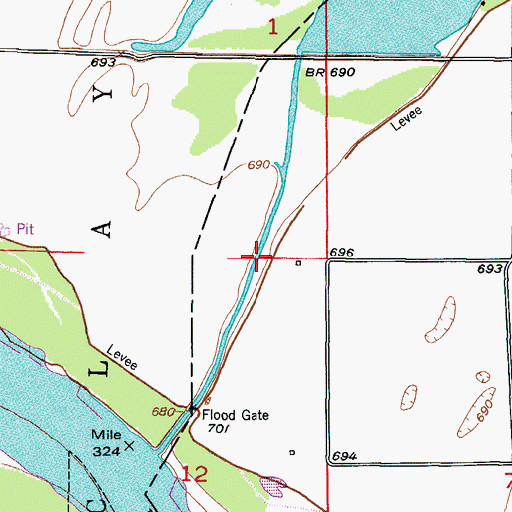 Topographic Map of Sunshine Drain, MO