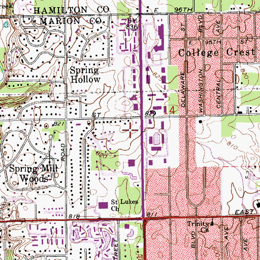Topographic Map of Lakeview Office Park, IN