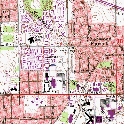 Topographic Map of Ipallo Fields Park, IN