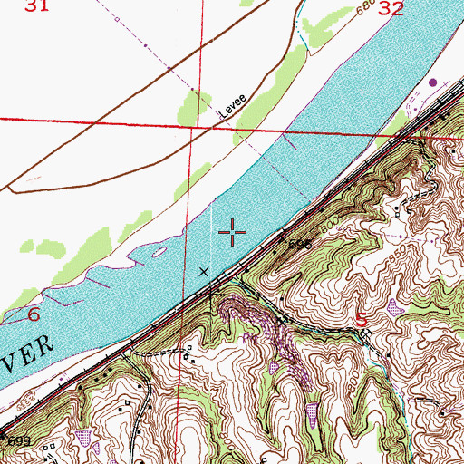 Topographic Map of Bootlegger Bend, MO