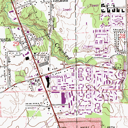 Topographic Map of Wish Park, IN