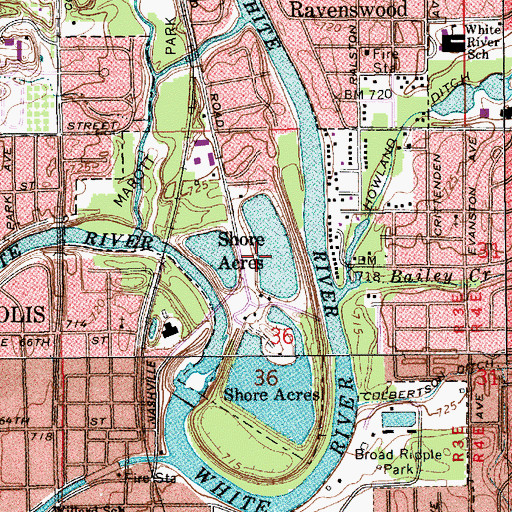 Topographic Map of Crystal Yacht Club, IN