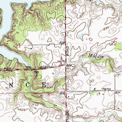 Topographic Map of Geist Station Shopping Center, IN