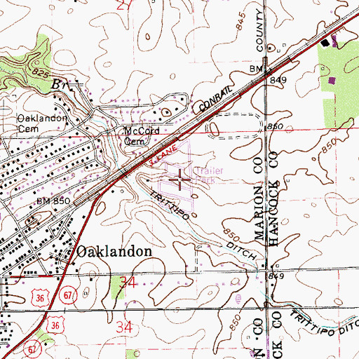 Topographic Map of Maplewood Mobile Home Park, IN