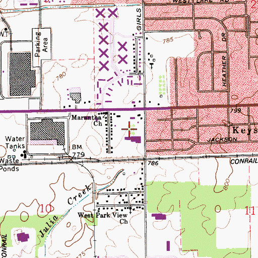 Topographic Map of Rockville Plaza Shopping Center, IN