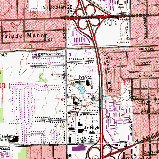 Topographic Map of Krannent Park, IN