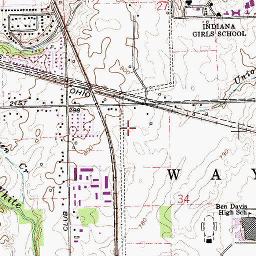Topographic Map of Mid West Industrial Park, IN